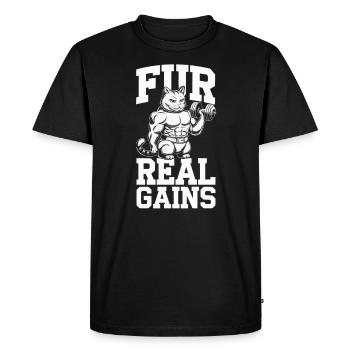Bodybuilding Cat Fitness Workout Gym Instructor - Men's Premium Organic T-Shirt - black - Front - Nico (187cm)