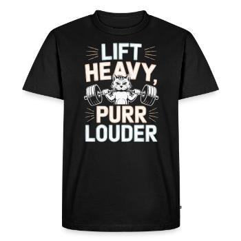 Bodybuilding Cat Fitness Workout Gym Instructor - Men's Premium Organic T-Shirt - black - Front - Nico (187cm)