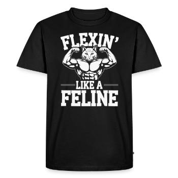 Bodybuilding Cat Fitness Workout Gym Instructor - Men's Premium Organic T-Shirt - black - Front - Nico (187cm)