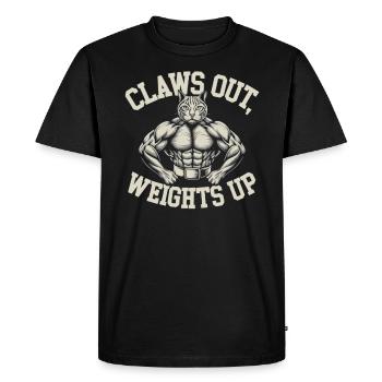 Bodybuilding Cat Fitness Workout Gym Instructor - Men's Premium Organic T-Shirt - black - Front - Nico (187cm)
