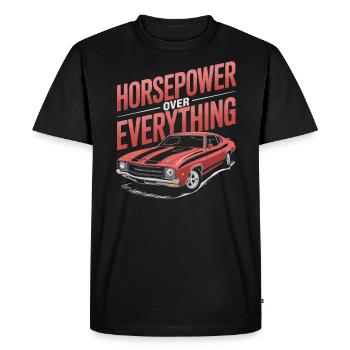 Muscle Car Carguy Voiture de collection Automobile - T-shirt Premium bio Homme - noir - Devant - Nico (187cm)
