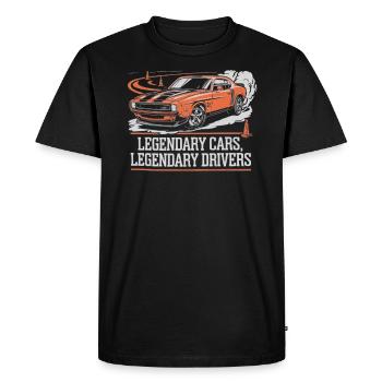 Muscle Car Carguy Voiture de collection Automobile - T-shirt Premium bio Homme - noir - Devant - Nico (187cm)