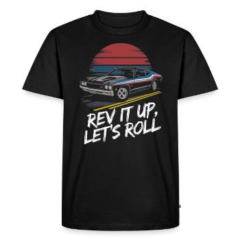 Muscle Car Carguy Voiture de collection Automobile - T-shirt Premium bio Homme - noir - Devant - Nico (187cm)