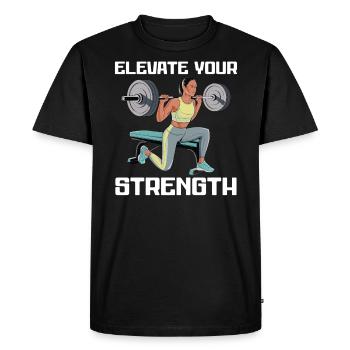 Bulgarian Squat Exercise Fitness Workout Gym - Men's Premium Organic T-Shirt - black - Front - Nico (187cm)