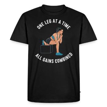 Bulgare Squat Exercice Fitness Entraînement Gym - T-shirt Premium bio Homme - noir - Devant - Nico (187cm)