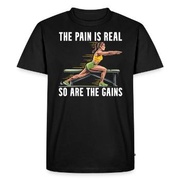 Bulgarian Squat Exercise Fitness Workout Gym - Men's Premium Organic T-Shirt - black - Front - Nico (187cm)