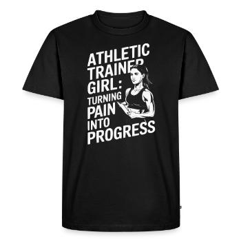 Certified Athletic Trainer Girl Athlete Workout - Men's Premium Organic T-Shirt - black - Front - Nico (187cm)