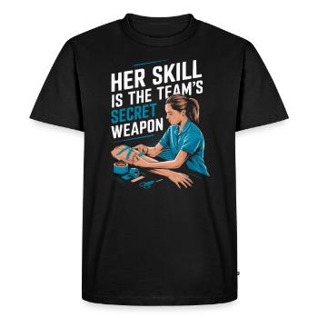 Certified Athletic Trainer Girl Athlete Workout - Men's Premium Organic T-Shirt - black - Front - Nico (187cm)