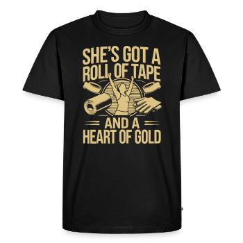 Certified Athletic Trainer Girl Athlete Workout - Men's Premium Organic T-Shirt - black - Front - Nico (187cm)