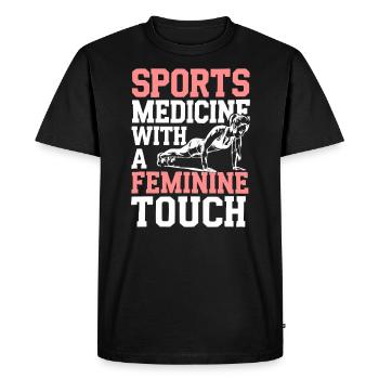 Certified Athletic Trainer Girl Athlete Workout - Men's Premium Organic T-Shirt - black - Front - Nico (187cm)