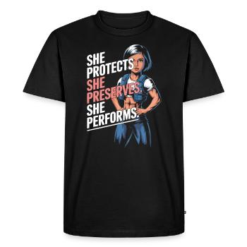 Certified Athletic Trainer Girl Athlete Workout - Men's Premium Organic T-Shirt - black - Front - Nico (187cm)