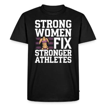 Certified Athletic Trainer Girl Athlete Workout - Men's Premium Organic T-Shirt - black - Front - Nico (187cm)