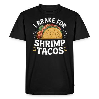 Crevettes Tacos Cuisine mexicaine Cuisine mexicaine Foodie - T-shirt Premium bio Homme - noir - Devant - Nico (187cm)