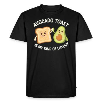 Toast à l’avocat Amateur de nourriture végétarienne Guacamole - T-shirt Premium bio Homme - noir - Devant - Nico (187cm)