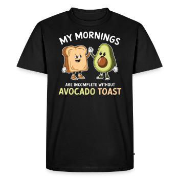 Toast à l’avocat Amateur de nourriture végétarienne Guacamole - T-shirt Premium bio Homme - noir - Devant - Nico (187cm)