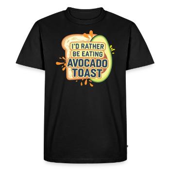 Toast à l’avocat Amateur de nourriture végétarienne Guacamole - T-shirt Premium bio Homme - noir - Devant - Nico (187cm)