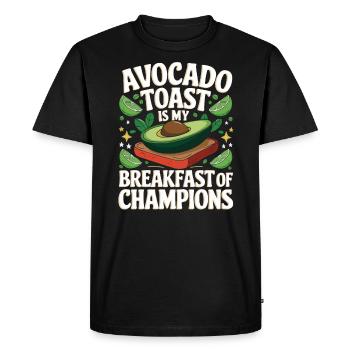 Toast à l’avocat Amateur de nourriture végétarienne Guacamole - T-shirt Premium bio Homme - noir - Devant - Nico (187cm)