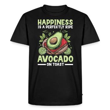 Toast à l’avocat Amateur de nourriture végétarienne Guacamole - T-shirt Premium bio Homme - noir - Devant - Nico (187cm)
