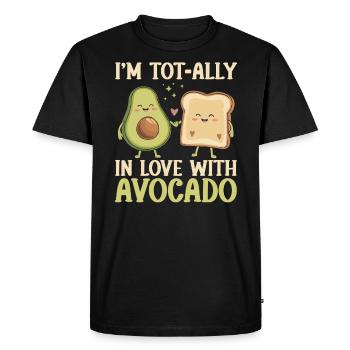 Toast à l’avocat Amateur de nourriture végétarienne Guacamole - T-shirt Premium bio Homme - noir - Devant - Nico (187cm)