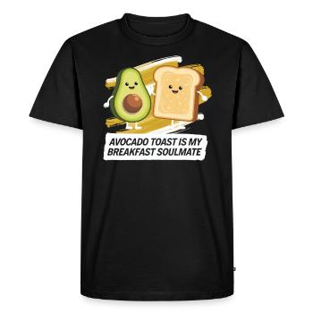 Toast à l’avocat Amateur de nourriture végétarienne Guacamole - T-shirt Premium bio Homme - noir - Devant - Nico (187cm)