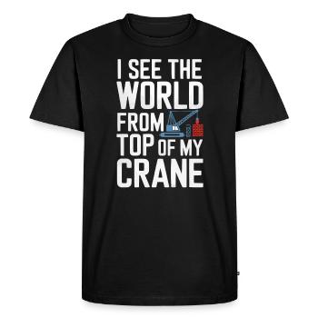 Crane Operator Job Profession Construction Worker - Men's Premium Organic T-Shirt - black - Front - Nico (187cm)