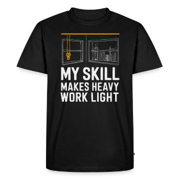 Crane Operator Job Profession Construction Worker - Men's Premium Organic T-Shirt - black - Front - Nico (187cm)