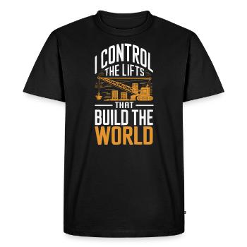 Crane Operator Job Profession Construction Worker - Men's Premium Organic T-Shirt - black - Front - Nico (187cm)