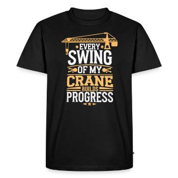 Crane Operator Job Profession Construction Worker - Men's Premium Organic T-Shirt - black - Front - Nico (187cm)