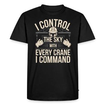 Crane Operator Job Profession Construction Worker - Men's Premium Organic T-Shirt - black - Front - Nico (187cm)