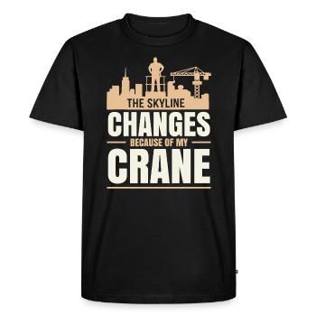 Grutier Métier Ouvrier du bâtiment - T-shirt Premium bio Homme - noir - Devant - Nico (187cm)
