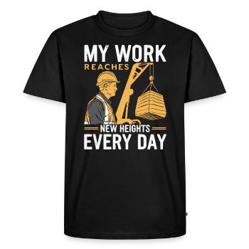 Crane Operator Job Profession Construction Worker - Men's Premium Organic T-Shirt - black - Front - Nico (187cm)