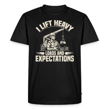 Grutier Métier Ouvrier du bâtiment - T-shirt Premium bio Homme - noir - Devant - Nico (187cm)