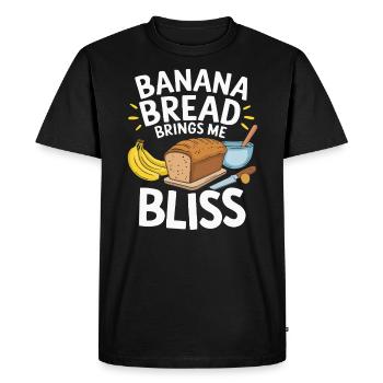 Banana Bread Eater Food Lover Breakfast Foodie - Men's Premium Organic T-Shirt - black - Front - Nico (187cm)