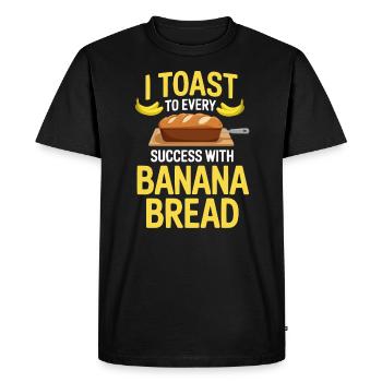 Banana Bread Eater Food Lover Breakfast Foodie - Men's Premium Organic T-Shirt - black - Front - Nico (187cm)