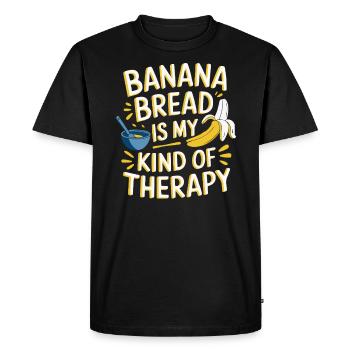 Banana Bread Eater Food Lover Breakfast Foodie - Men's Premium Organic T-Shirt - black - Front - Nico (187cm)