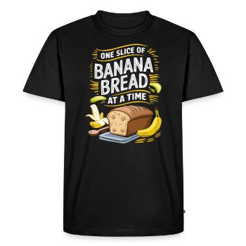 Banana Bread Eater Food Lover Breakfast Foodie - Men's Premium Organic T-Shirt - black - Front - Nico (187cm)