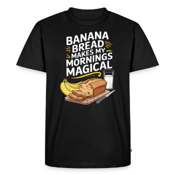 Banana Bread Eater Food Lover Breakfast Foodie - Men's Premium Organic T-Shirt - black - Front - Nico (187cm)