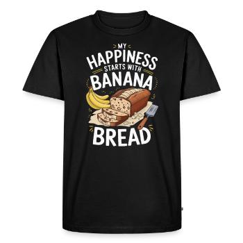 Banana Bread Eater Food Lover Breakfast Foodie - Men's Premium Organic T-Shirt - black - Front - Nico (187cm)