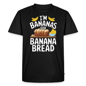 Banana Bread Eater Food Lover Breakfast Foodie - T-shirt Premium bio Homme - noir - Devant - Nico (187cm)