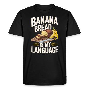 Banana Bread Eater Food Lover Breakfast Foodie - Men's Premium Organic T-Shirt - black - Front - Nico (187cm)