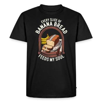 Banana Bread Eater Food Lover Breakfast Foodie - Men's Premium Organic T-Shirt - black - Front - Nico (187cm)