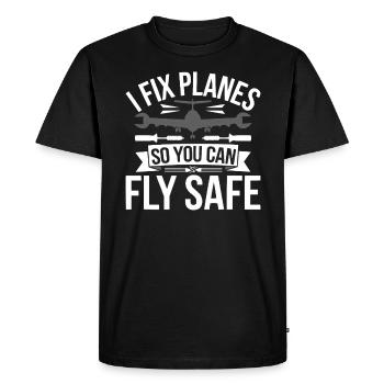 Aircraft Technician Avionics Maintenance Airport - Men's Premium Organic T-Shirt - black - Front - Nico (187cm)