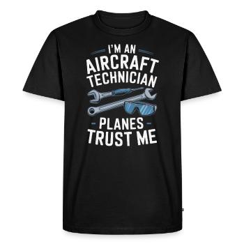 Aircraft Technician Avionics Maintenance Airport - Men's Premium Organic T-Shirt - black - Front - Nico (187cm)