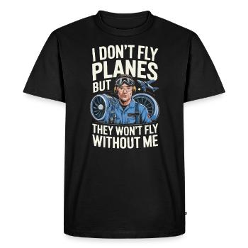 Aircraft Technician Avionics Maintenance Airport - Men's Premium Organic T-Shirt - black - Front - Nico (187cm)