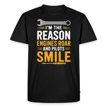 Aircraft Technician Avionics Maintenance Airport - Men's Premium Organic T-Shirt - black - Front - Nico (187cm)
