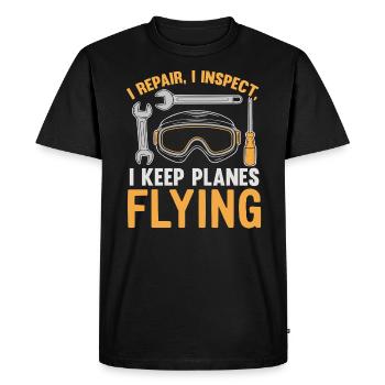Aircraft Technician Avionics Maintenance Airport - Men's Premium Organic T-Shirt - black - Front - Nico (187cm)