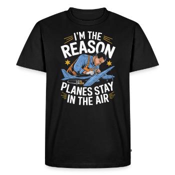 Aircraft Technician Avionics Maintenance Airport - Men's Premium Organic T-Shirt - black - Front - Nico (187cm)