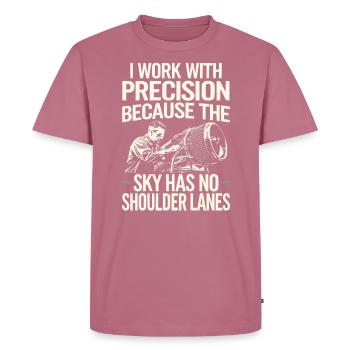 Technicien d’aéronefs Maintenance avionique Aéroport - T-shirt Premium bio Homme - mauve - Devant - Nico (187cm)