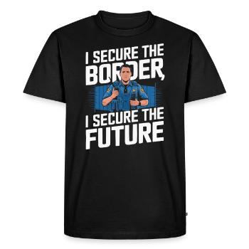 Emplois d’agent des douanes et de la protection des frontières dans les aéroports - T-shirt Premium bio Homme - noir - Devant - Nico (187cm)