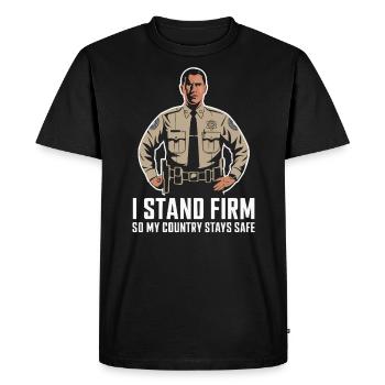 Emplois d’agent des douanes et de la protection des frontières dans les aéroports - T-shirt Premium bio Homme - noir - Devant - Nico (187cm)